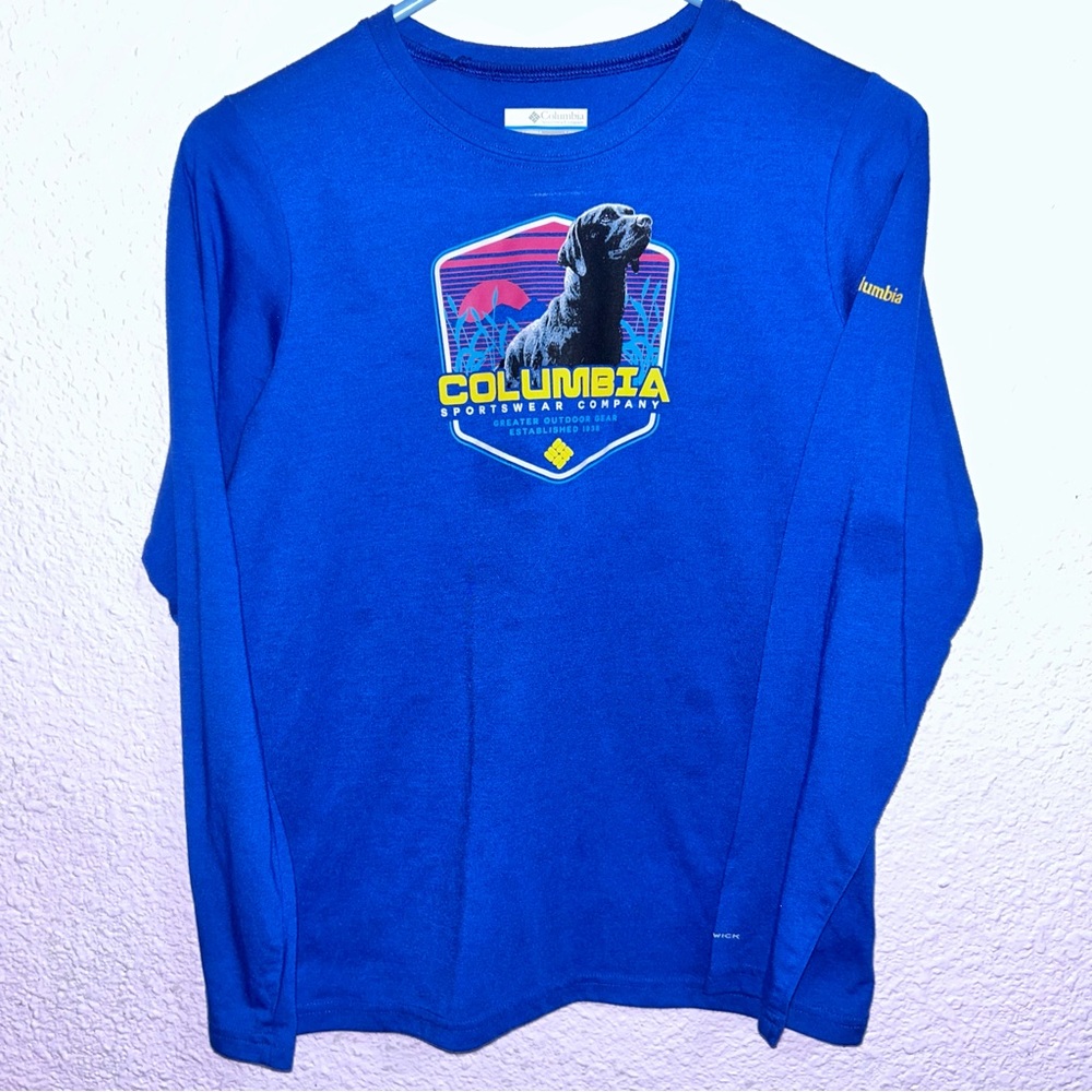 Columbia Royal Blue Long-Sleeve Tee with Graphic Logo